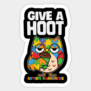 Autism Awareness - Give a Hoot Sticker